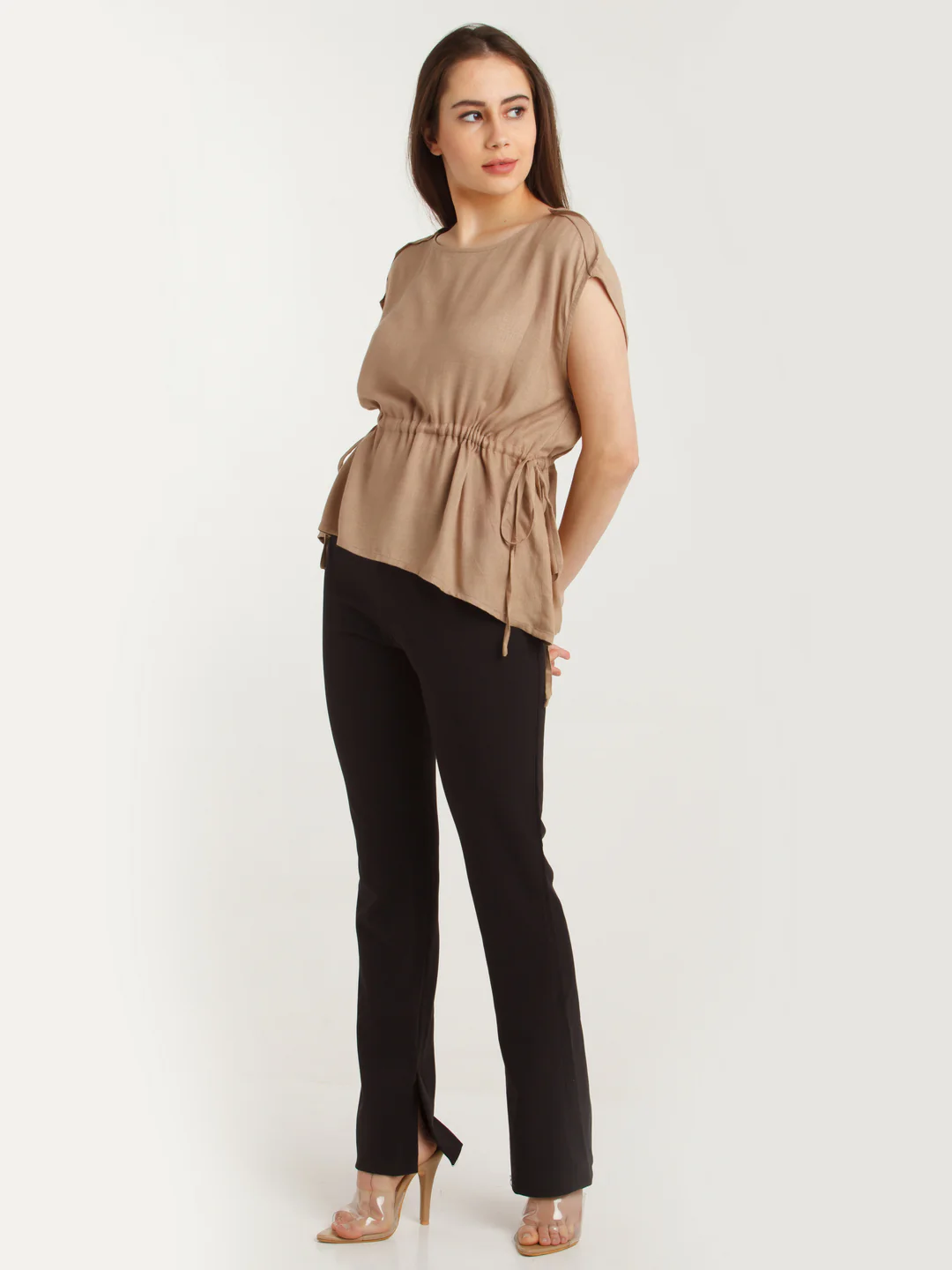 Brown Solid Elasticated Top - Image 5