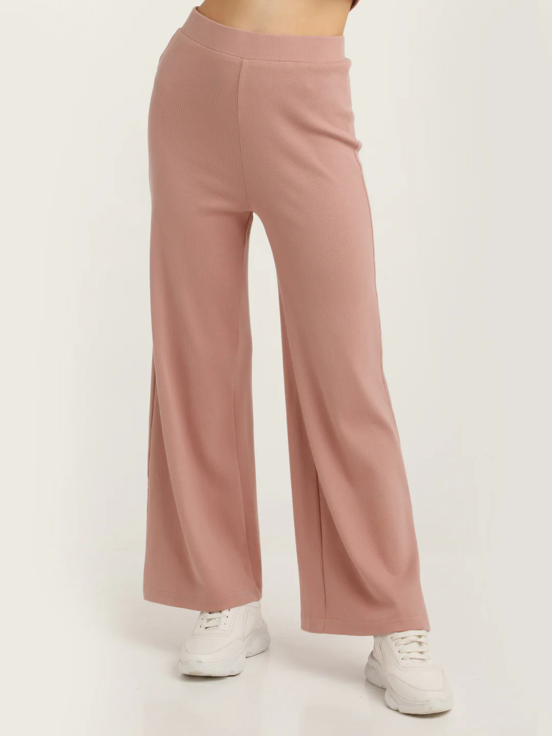 Brown Solid Elasticated Trouser - Image 2