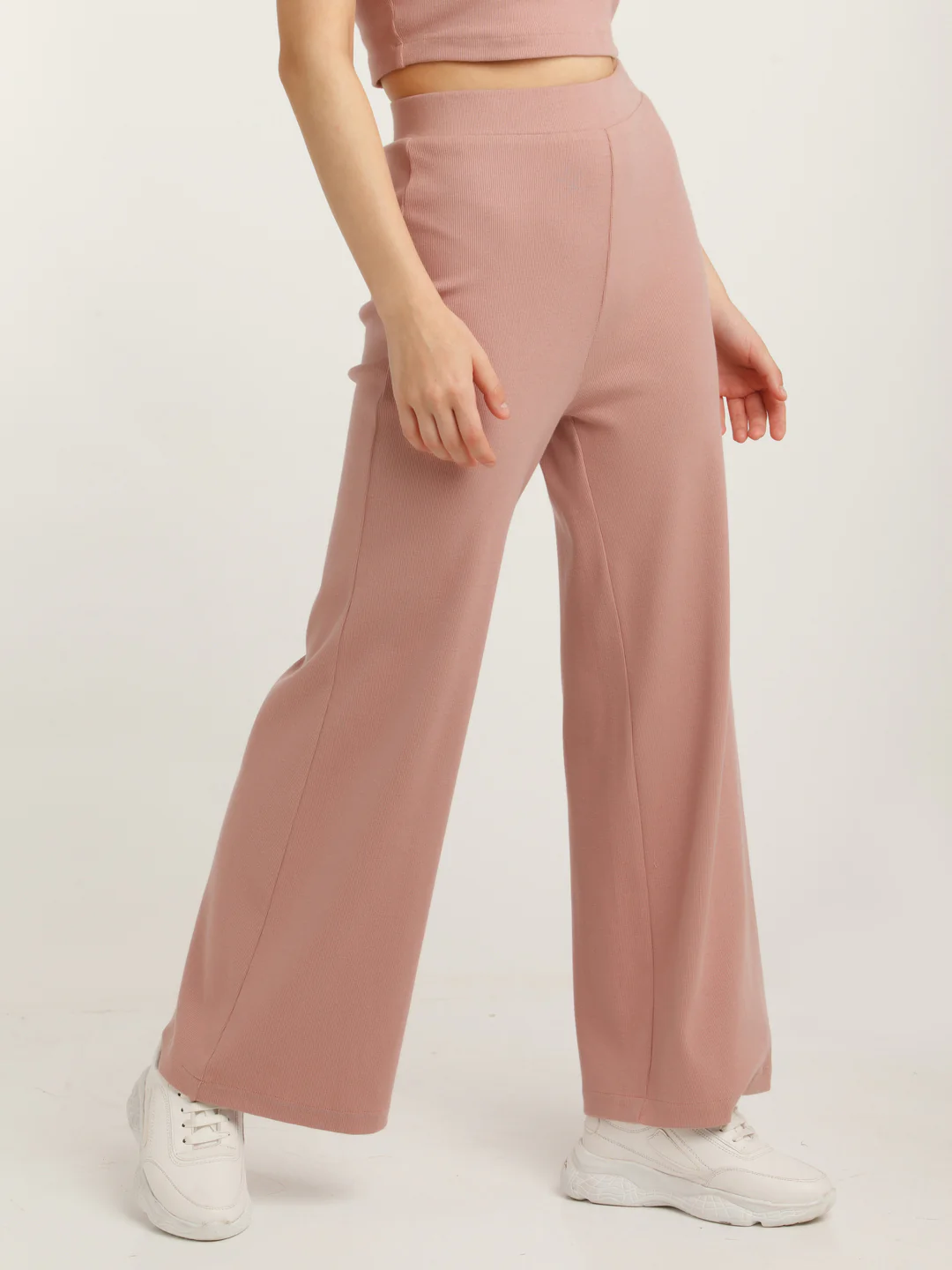Brown Solid Elasticated Trouser - Image 3