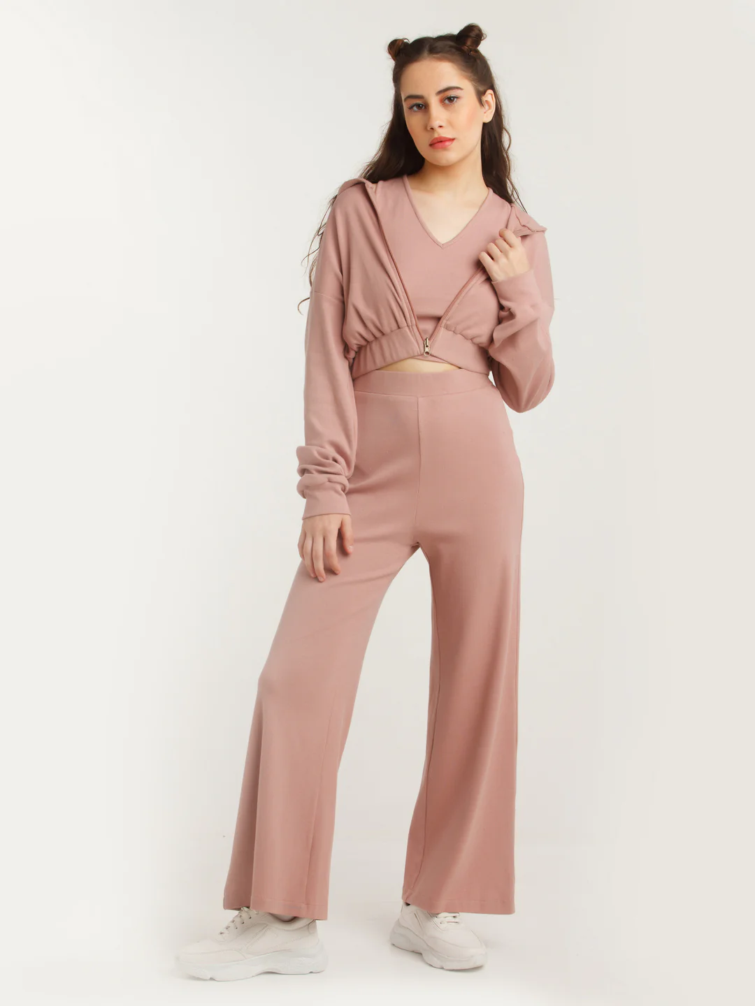 Brown Solid Elasticated Trouser - Image 5