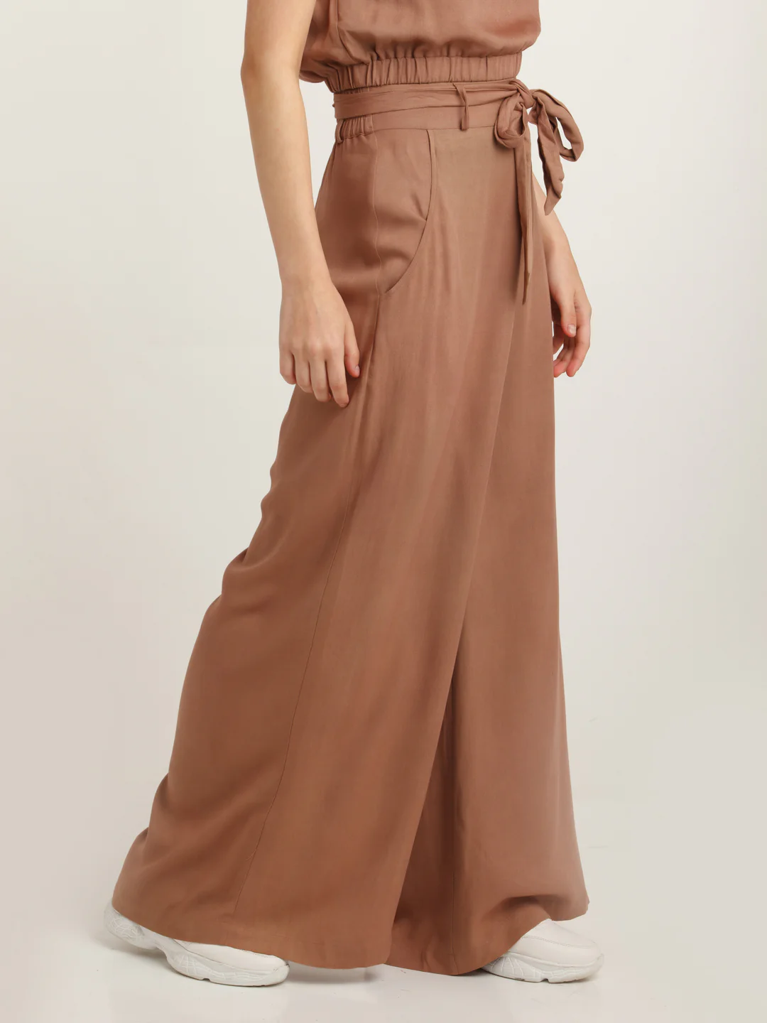 Brown Solid Fitted Trouser - Image 3