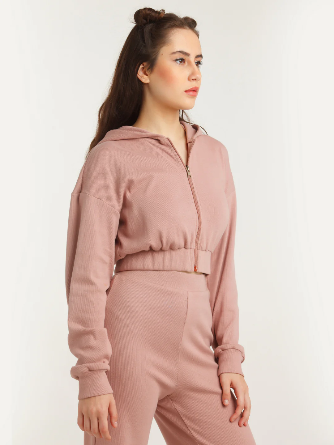 Brown Solid Hoodie - Image 3