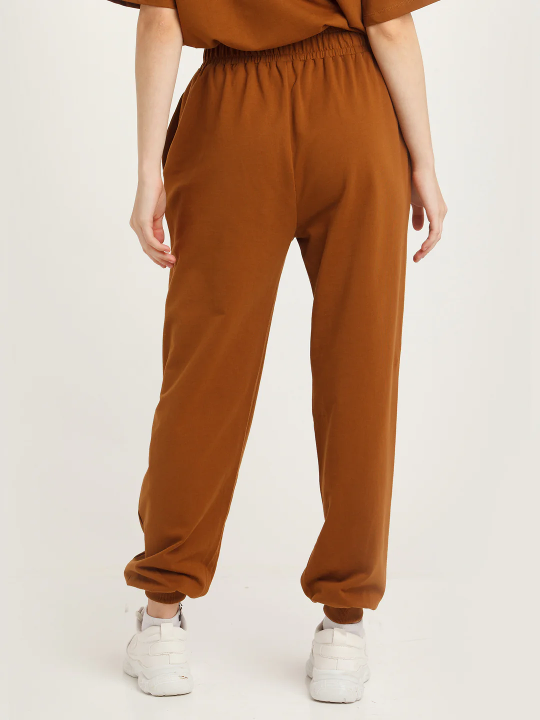 Brown Solid Joggers - Image 4