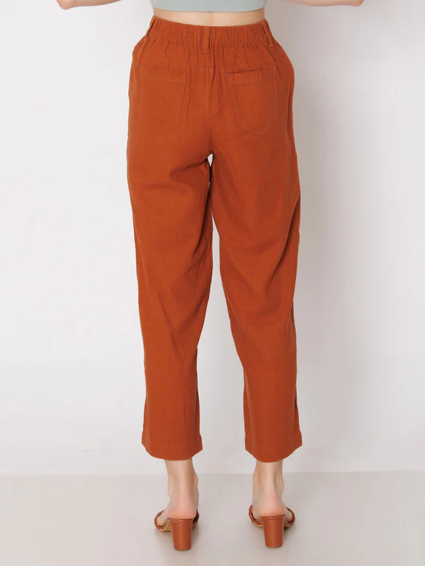 Brown Solid Parallel Trouser - Image 4