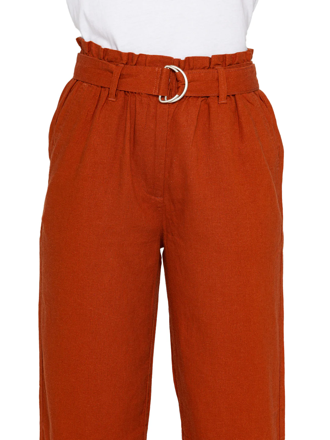 Brown Solid Pleated Trouser - Image 4