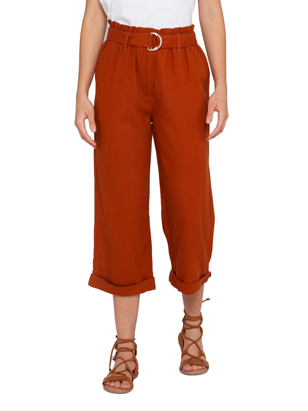 Brown Solid Pleated Trouser - Image 5