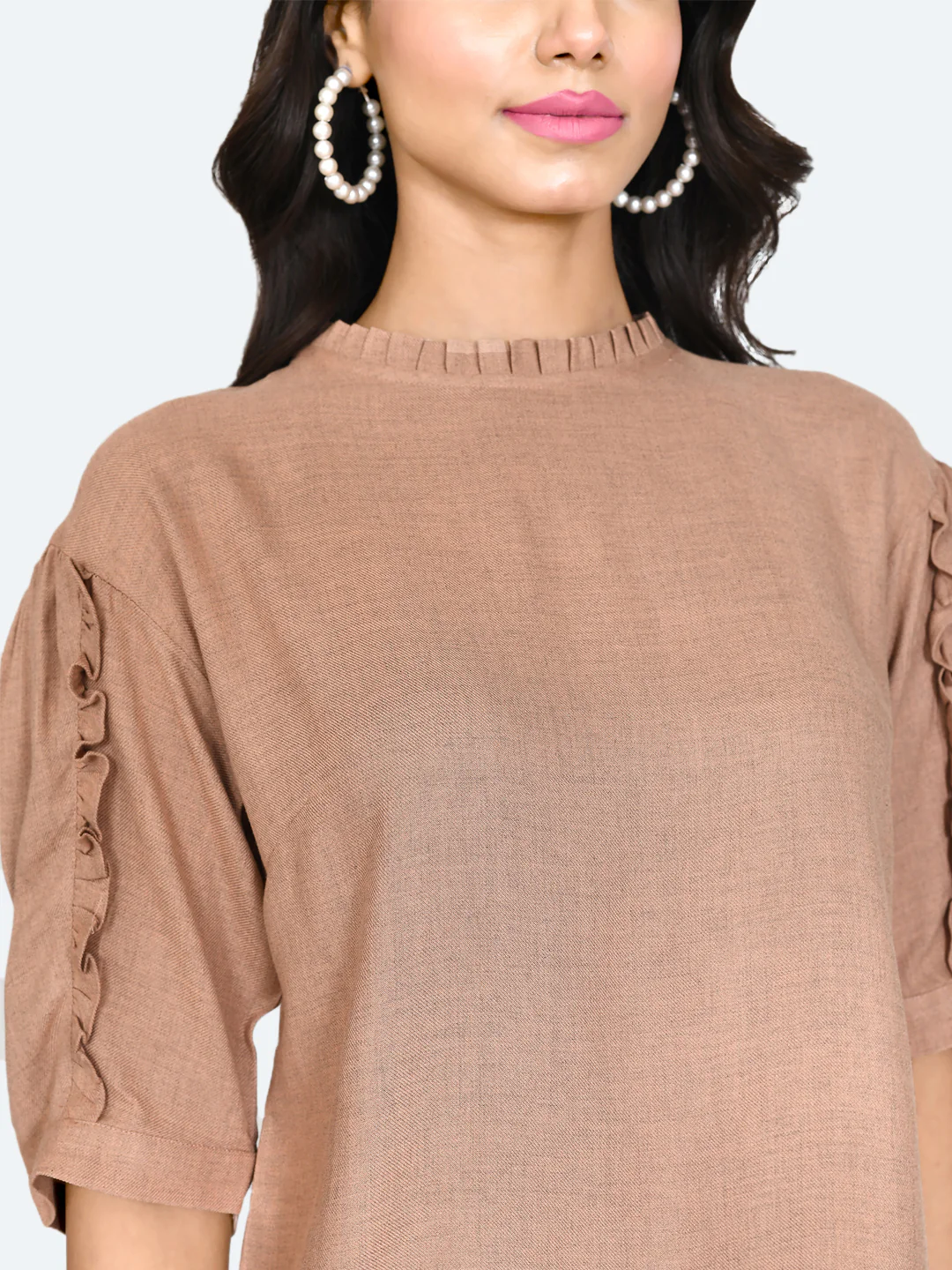 Brown Solid Regular Top - Image 6
