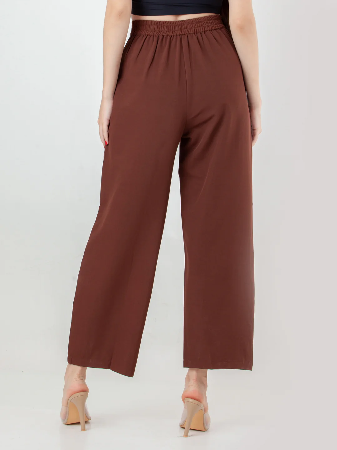 Brown Solid Regular Trouser - Image 4