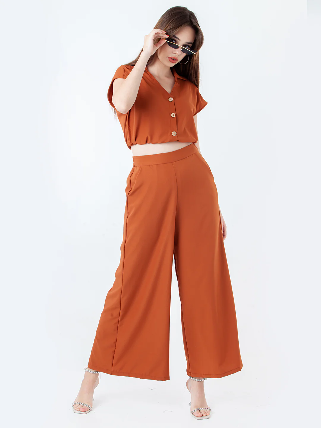 Brown Solid Regular Trouser