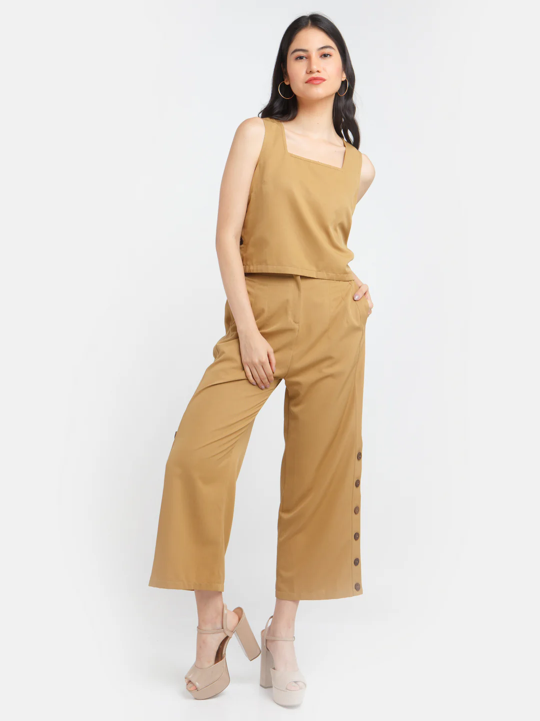 Brown Solid Straight Trouser - Image 5