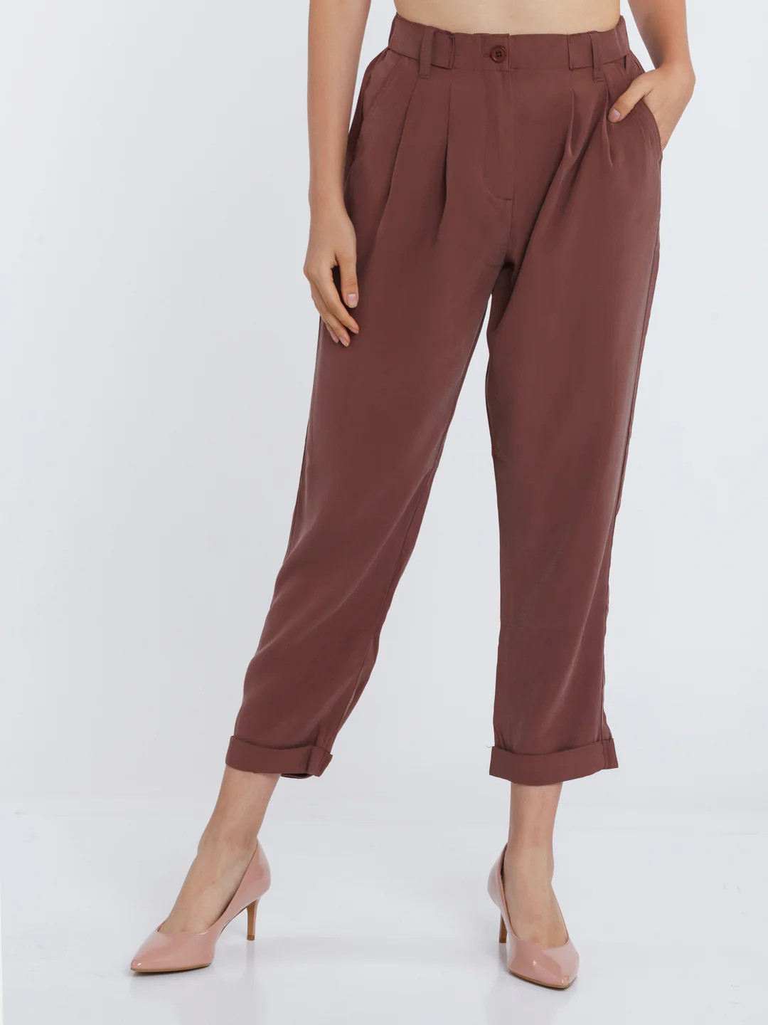 Brown Solid Trouser - Image 2