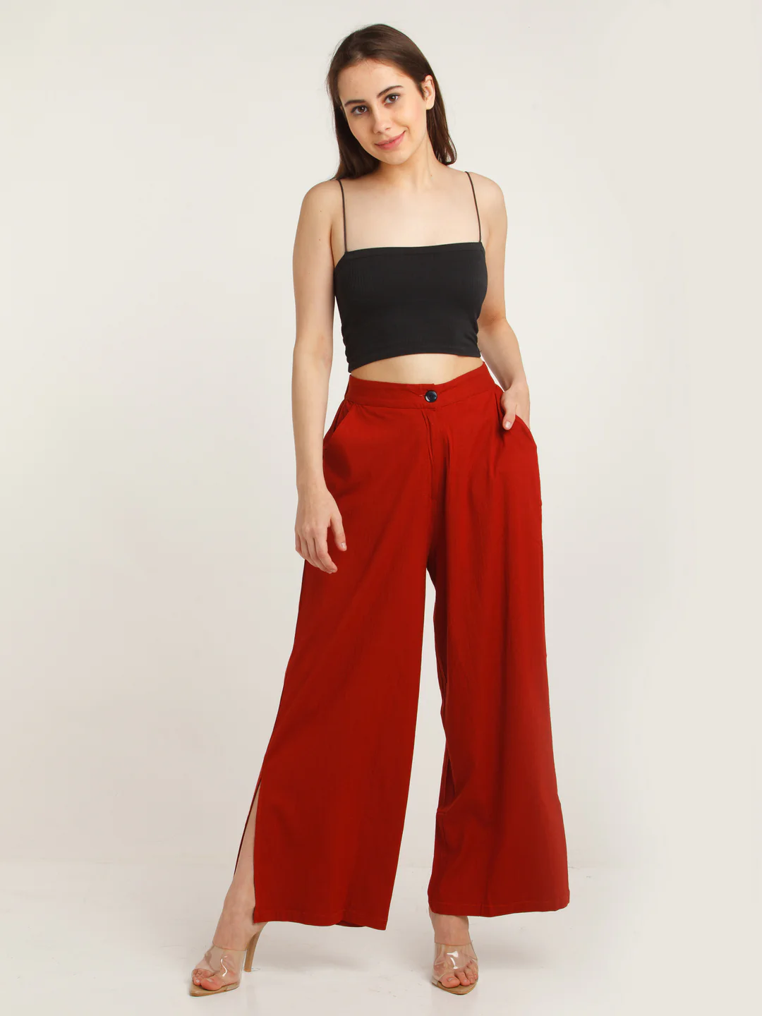 Brown Solid Trouser