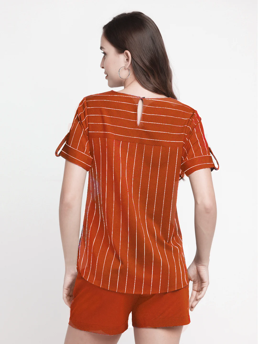 Brown Striped Regular Top - Image 4