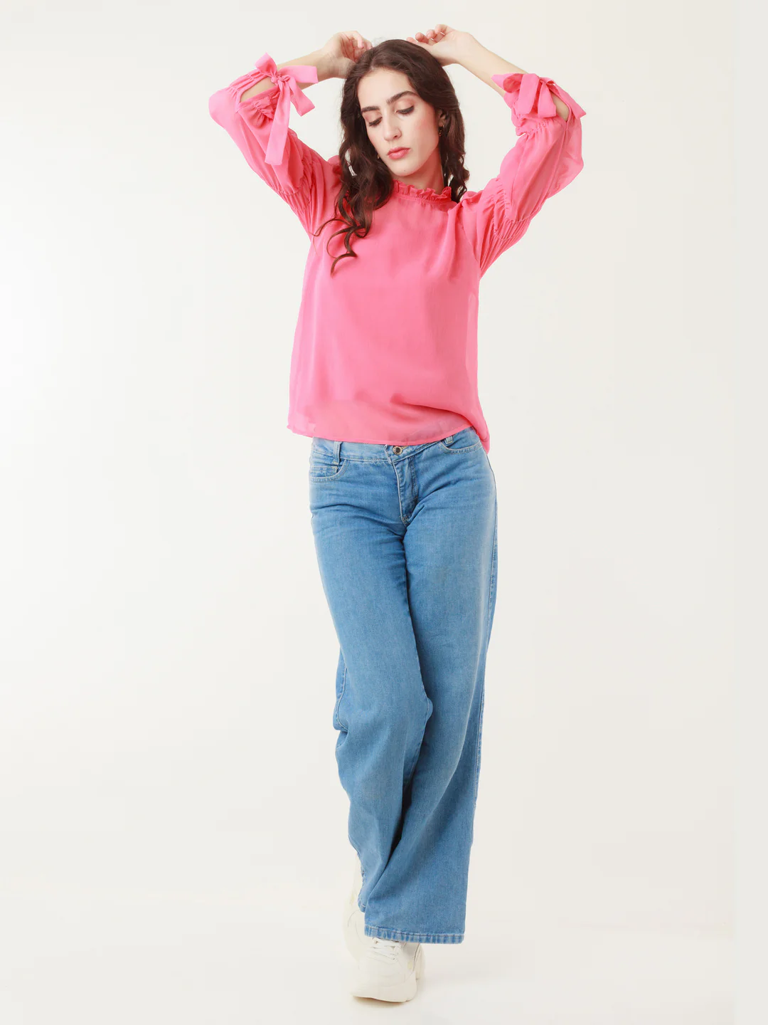 Coral Solid Tie-Up Top - Image 5
