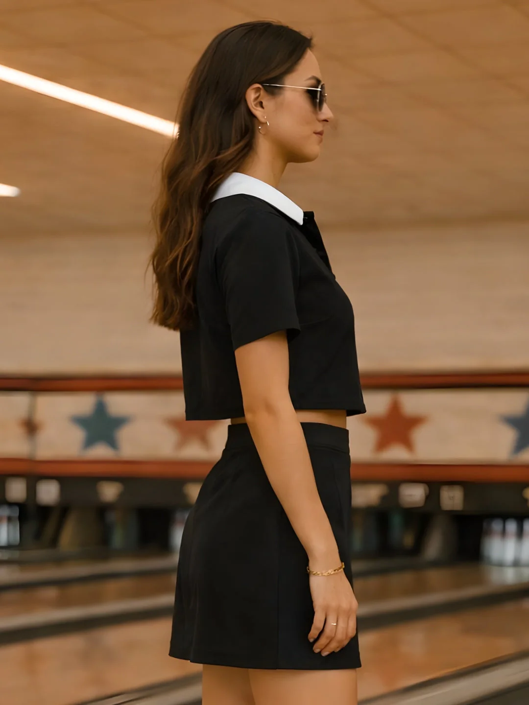 Black Solid Short Sleeve Co-ord Set - Image 3