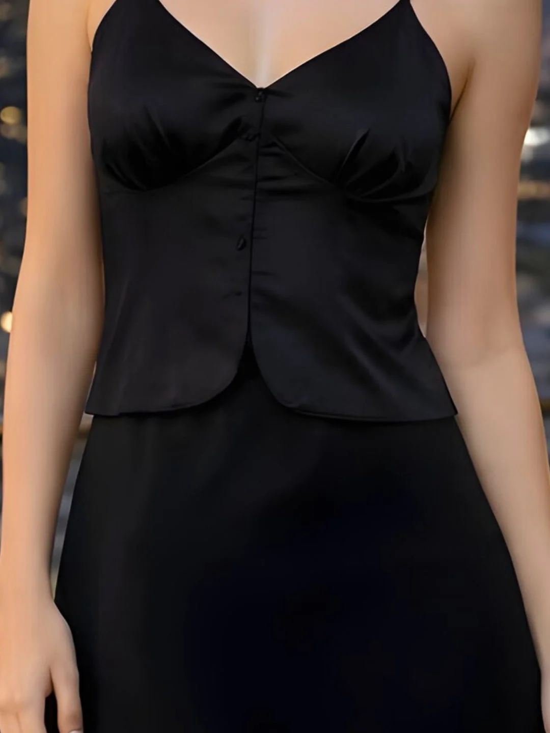 Black Solid Sleeveless Co-ord Set - Image 5