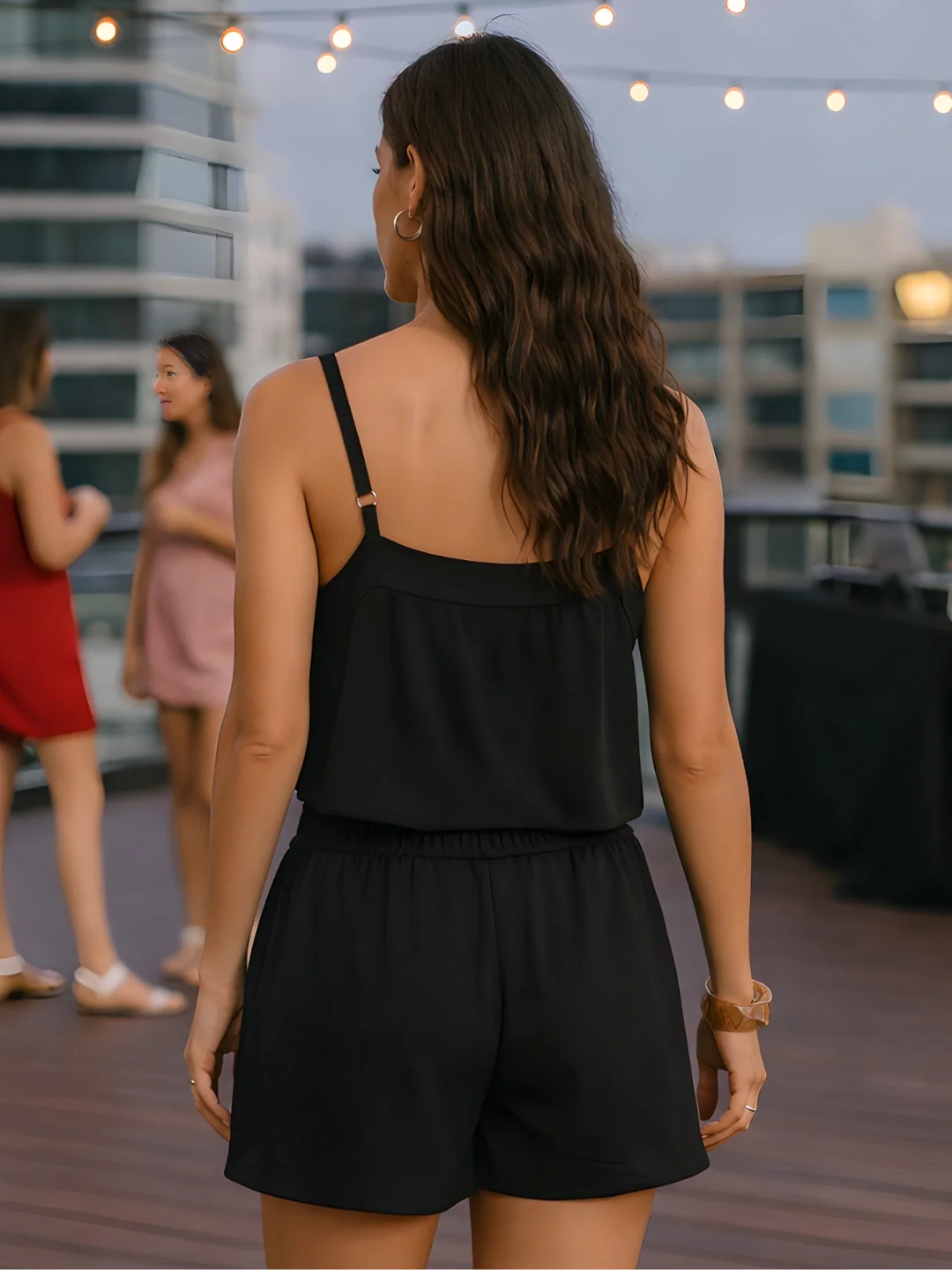 Black Solid Sleeveless Co-ord Set - Image 4