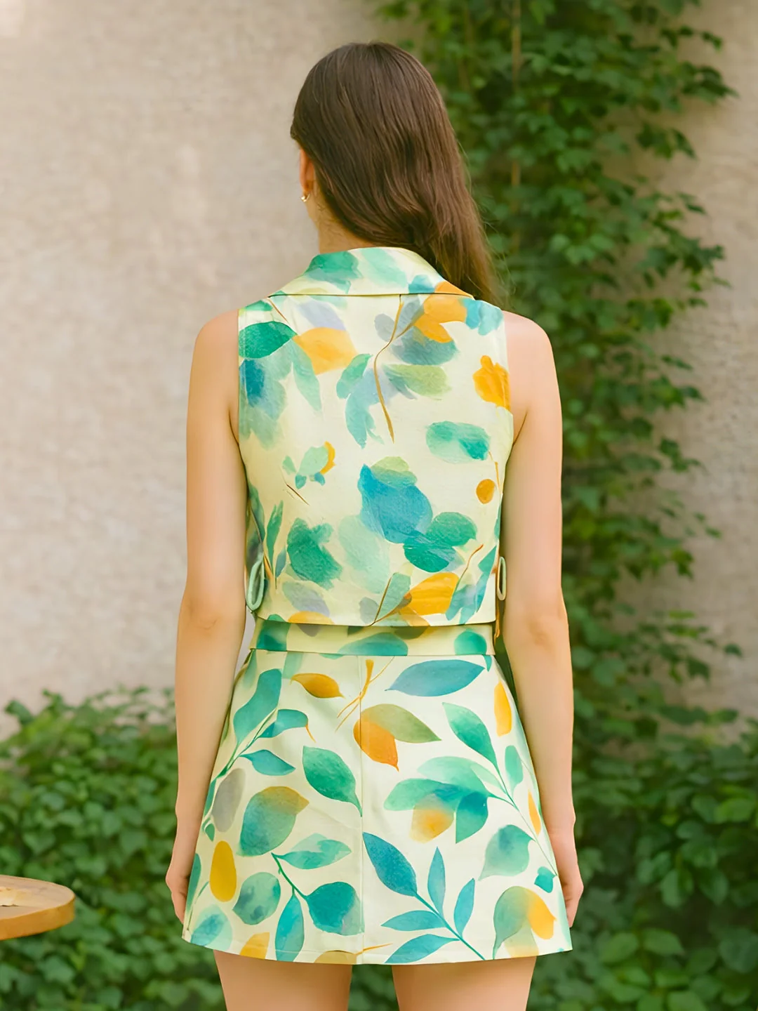 Cream Floral Sleeveless Co-ord Set - Image 4