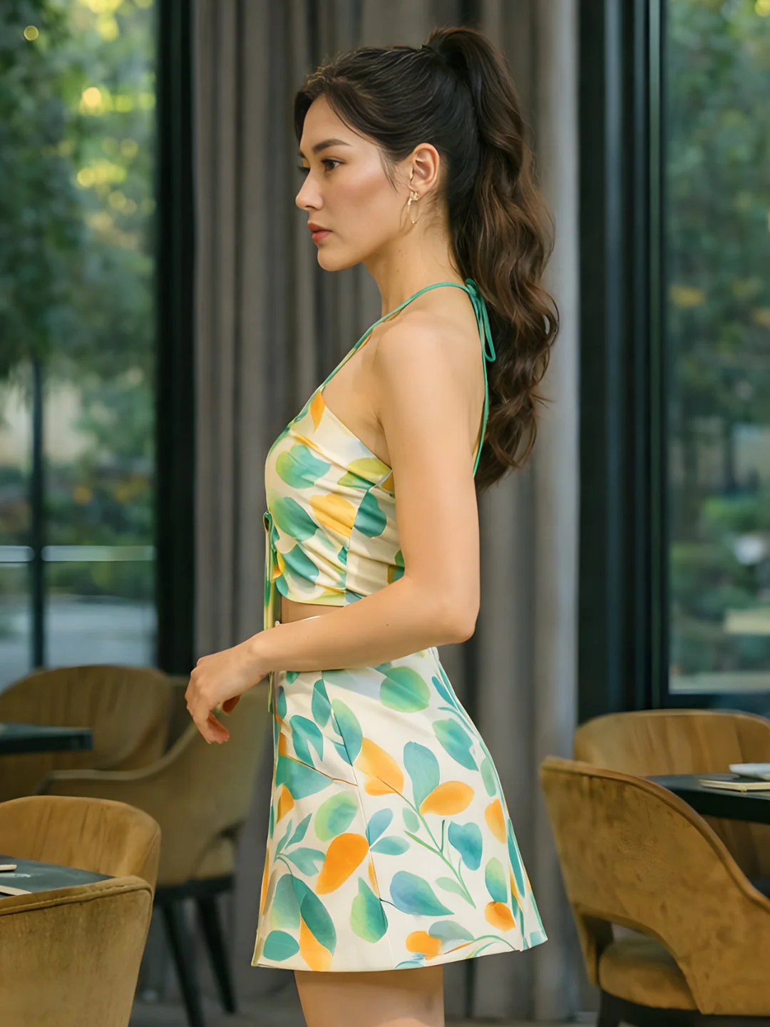 Cream Floral Sleeveless Co-ord Set - Image 3
