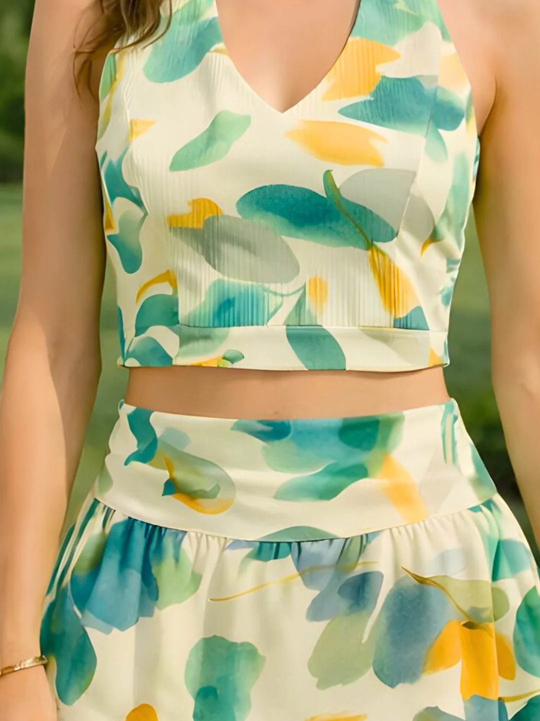 Cream Floral Sleeveless Co-ord Set - Image 5