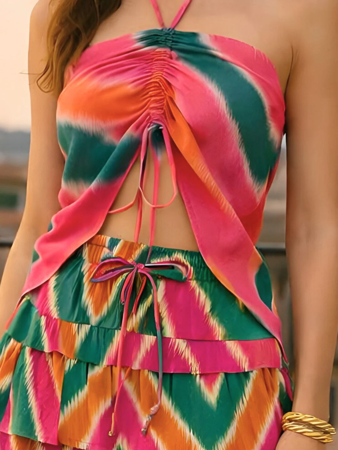 Multi Zig Zag Sleeveless Co-ord Set - Image 5