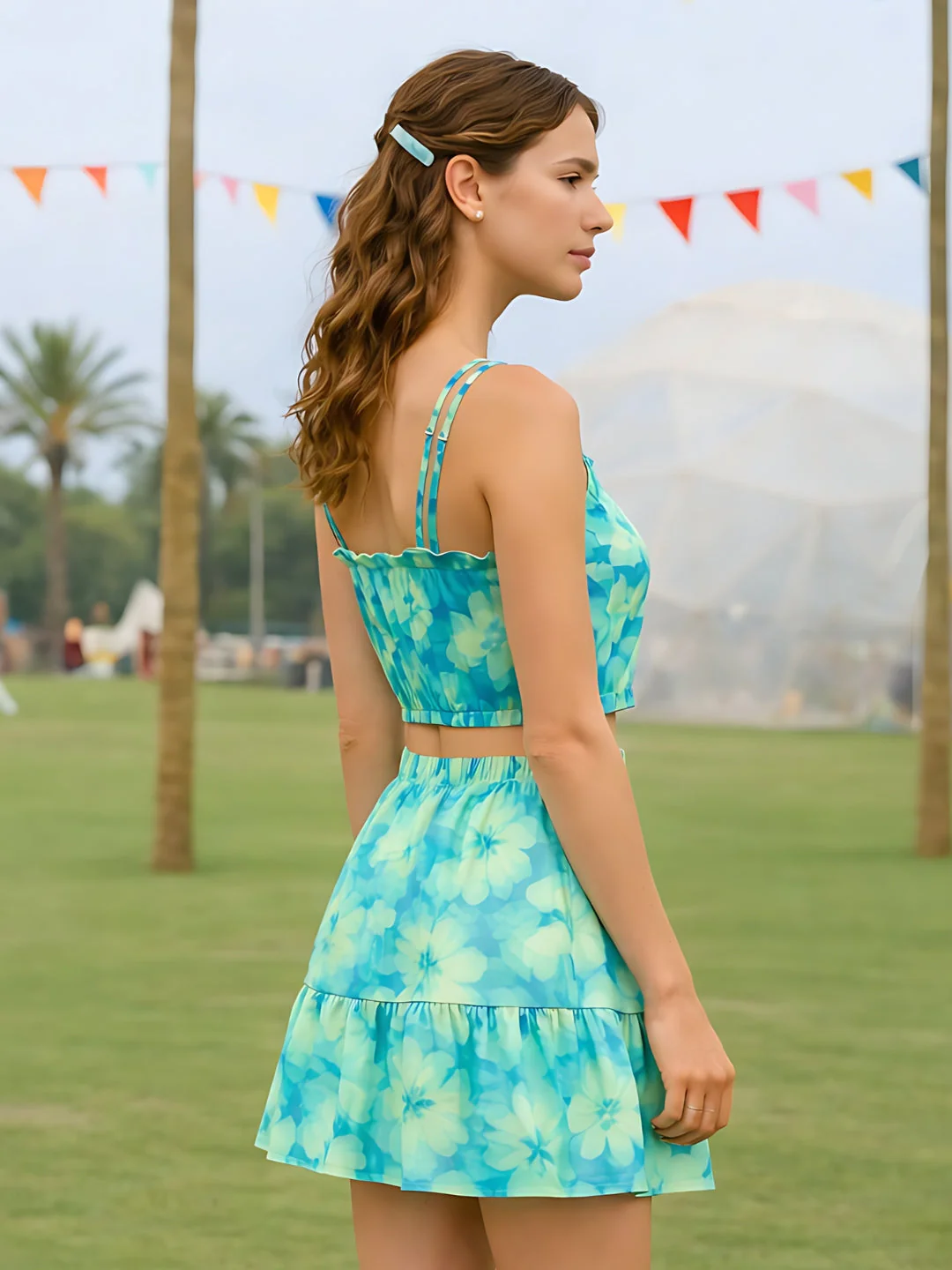 Multi Floral Shoulder Straps Co-ord Set - Image 3