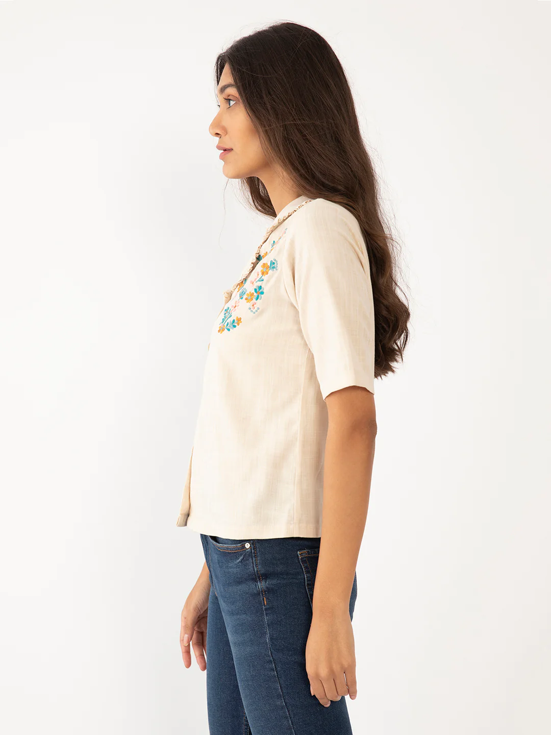 Cream Embroidered Top - Image 3