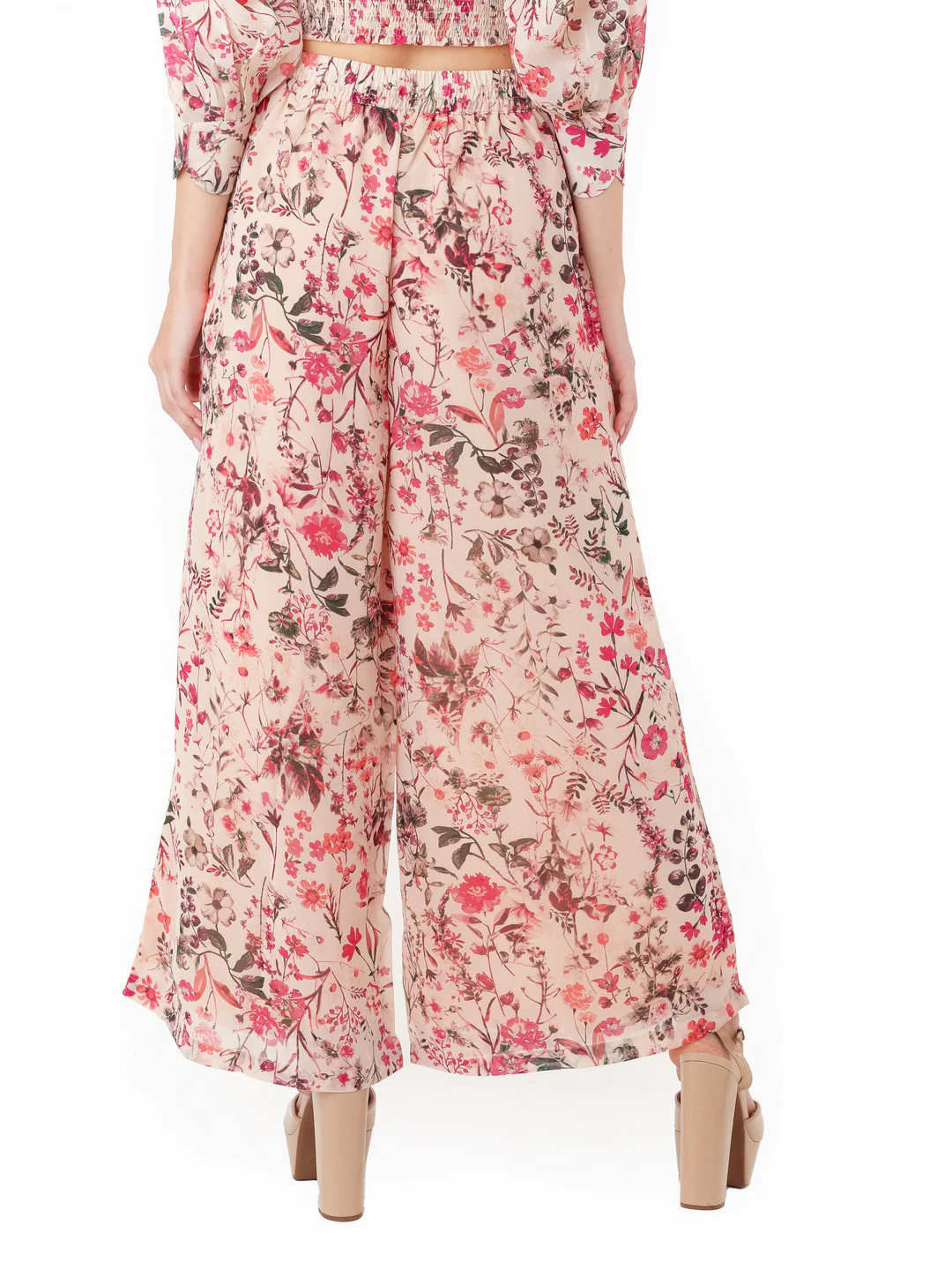 Cream Printed Regular Trouser - Image 4
