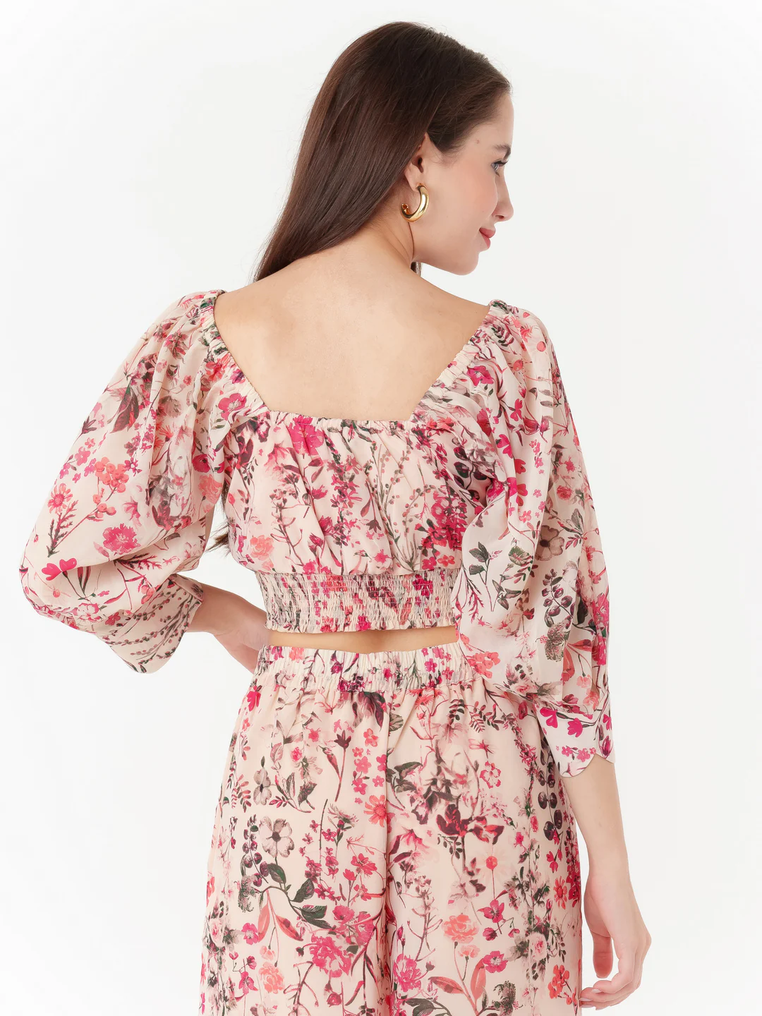 Cream Printed Elasticated Top - Image 4