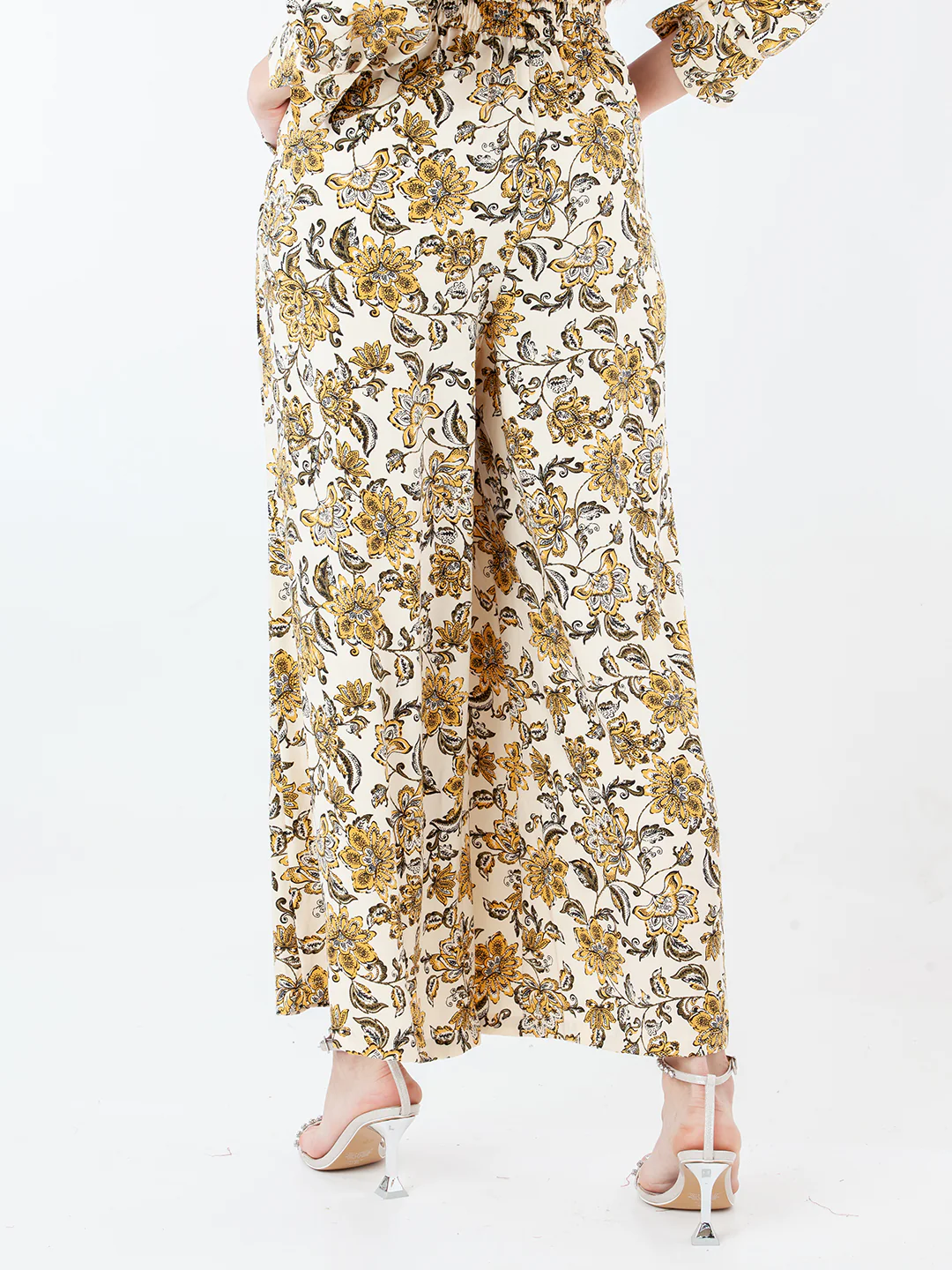 Cream Printed Regular Trouser - Image 4