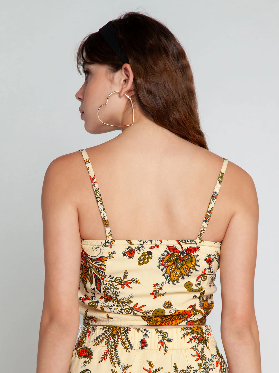 Cream Printed Strappy Top - Image 3