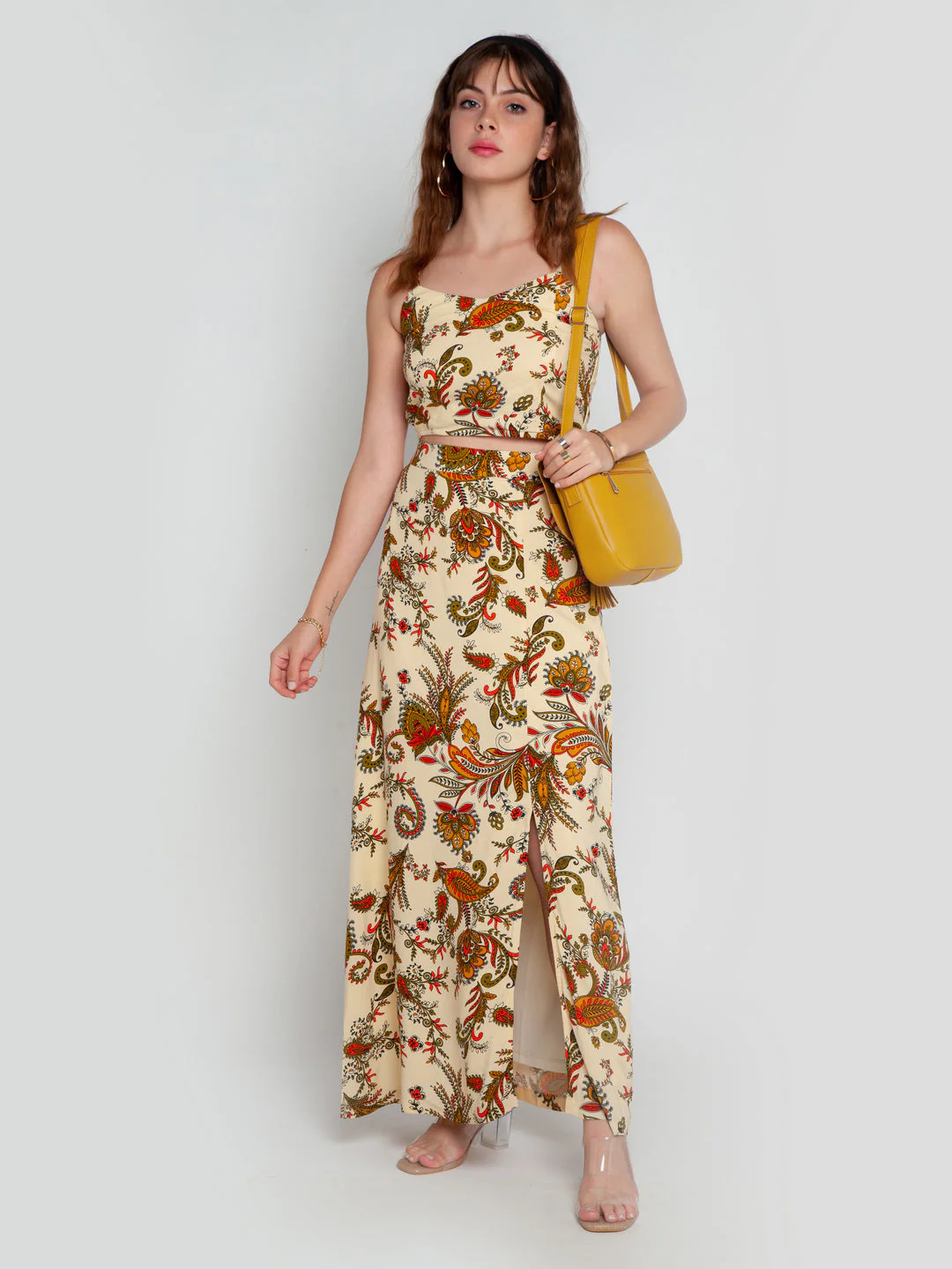 Cream Printed Strappy Top - Image 5