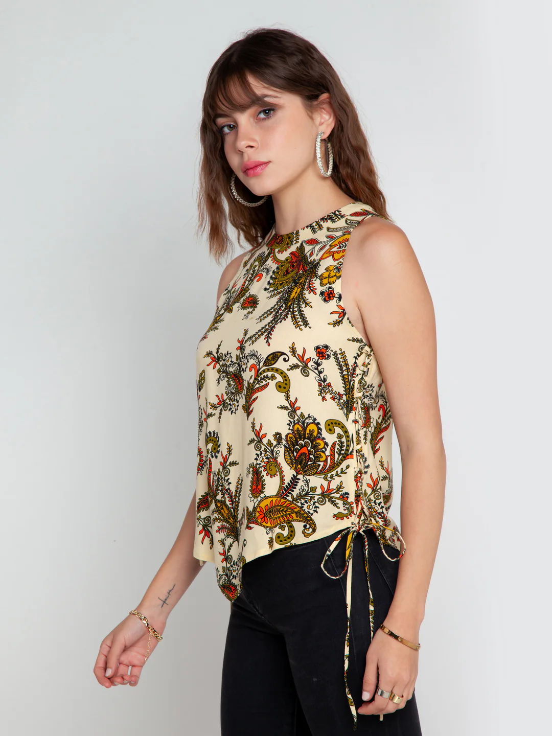 Cream Printed Top - Image 3