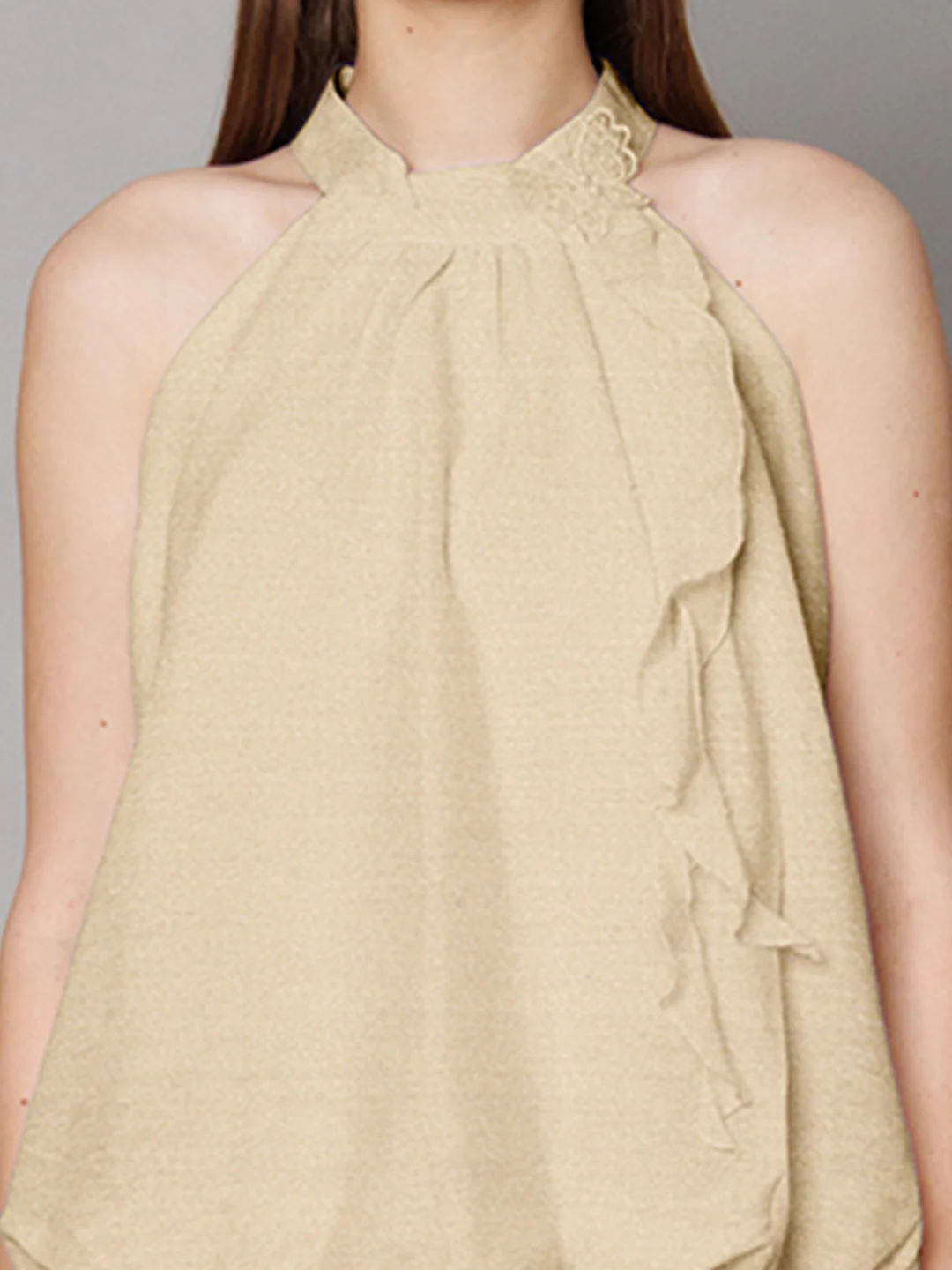 Cream Solid Relaxed Fit Top - Image 6