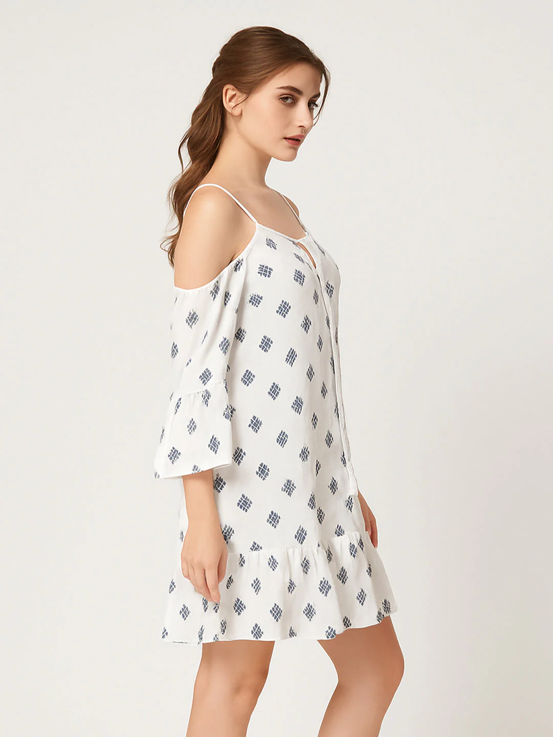 Multi Printed 3/4th Sleeves Mini Dress - Image 2