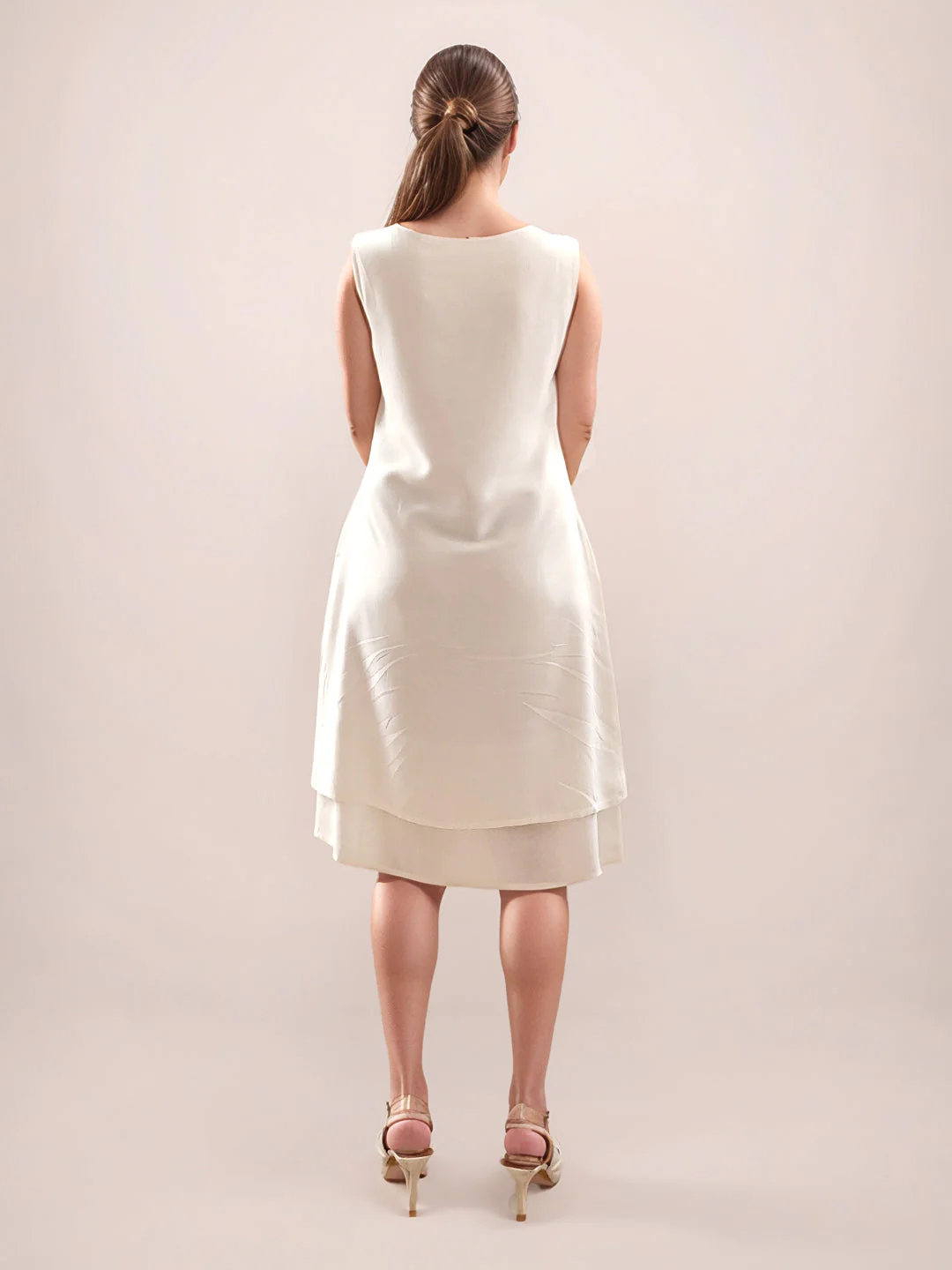 White Floral Sleeveless Midi Dress - Image 4