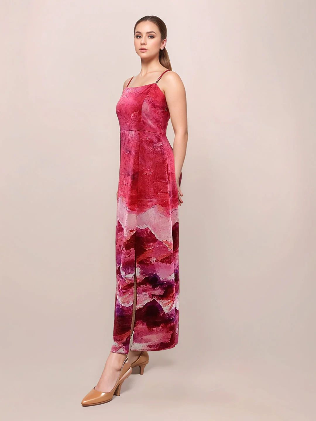 Zink London Women's Multi Abstract Maxi Dress - Image 3