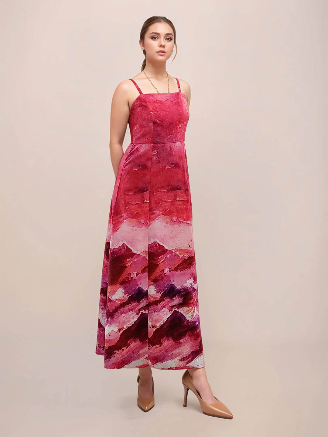 Zink London Women's Multi Abstract Maxi Dress - Image 5