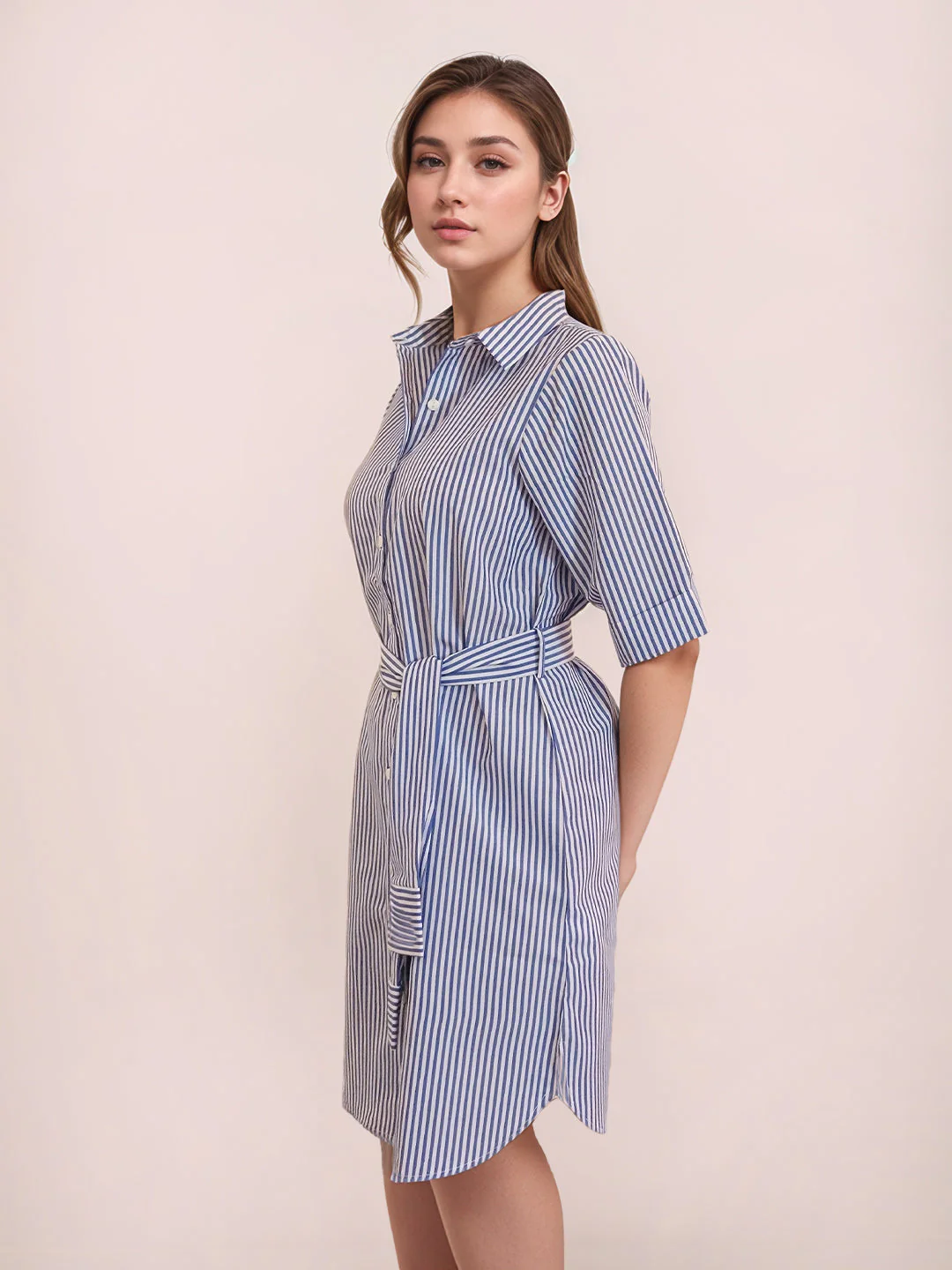Zink London Women's Blue Stripes Dress - Image 3