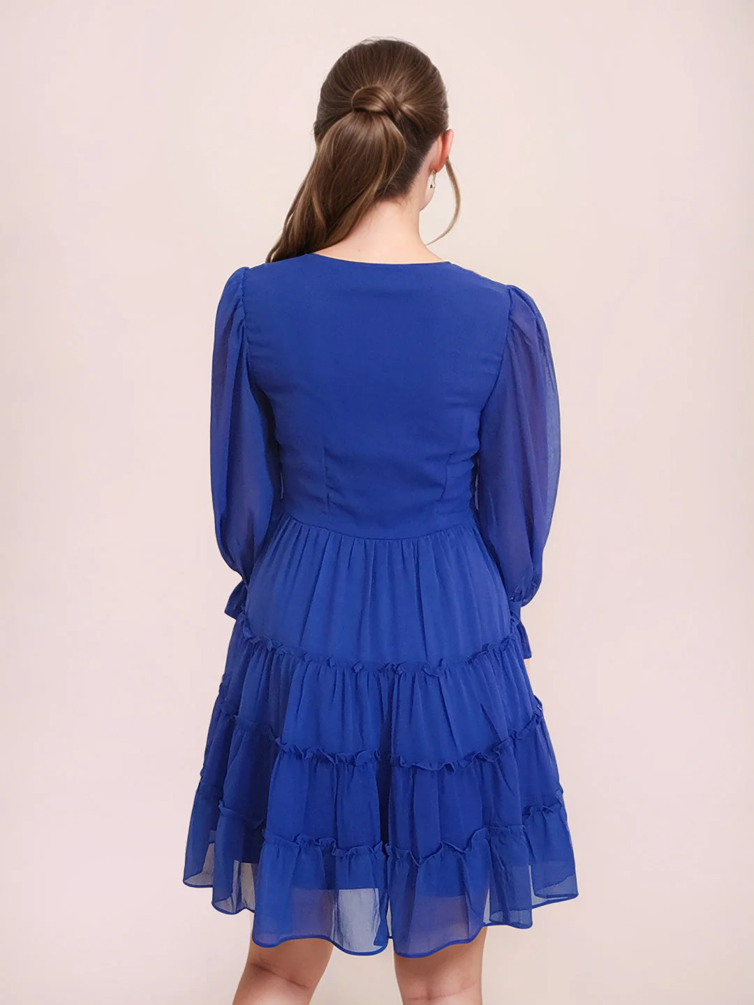 Zink London Women's Blue Solid Mini Dress - Image 4