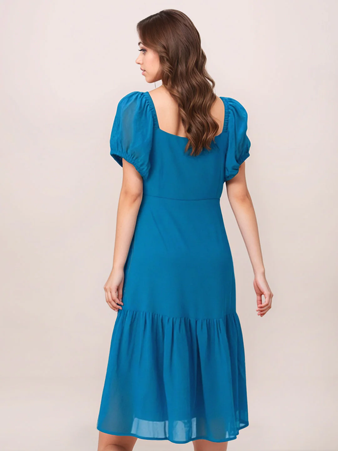 Zink London Women's Teal Plain Mini Dress - Image 4