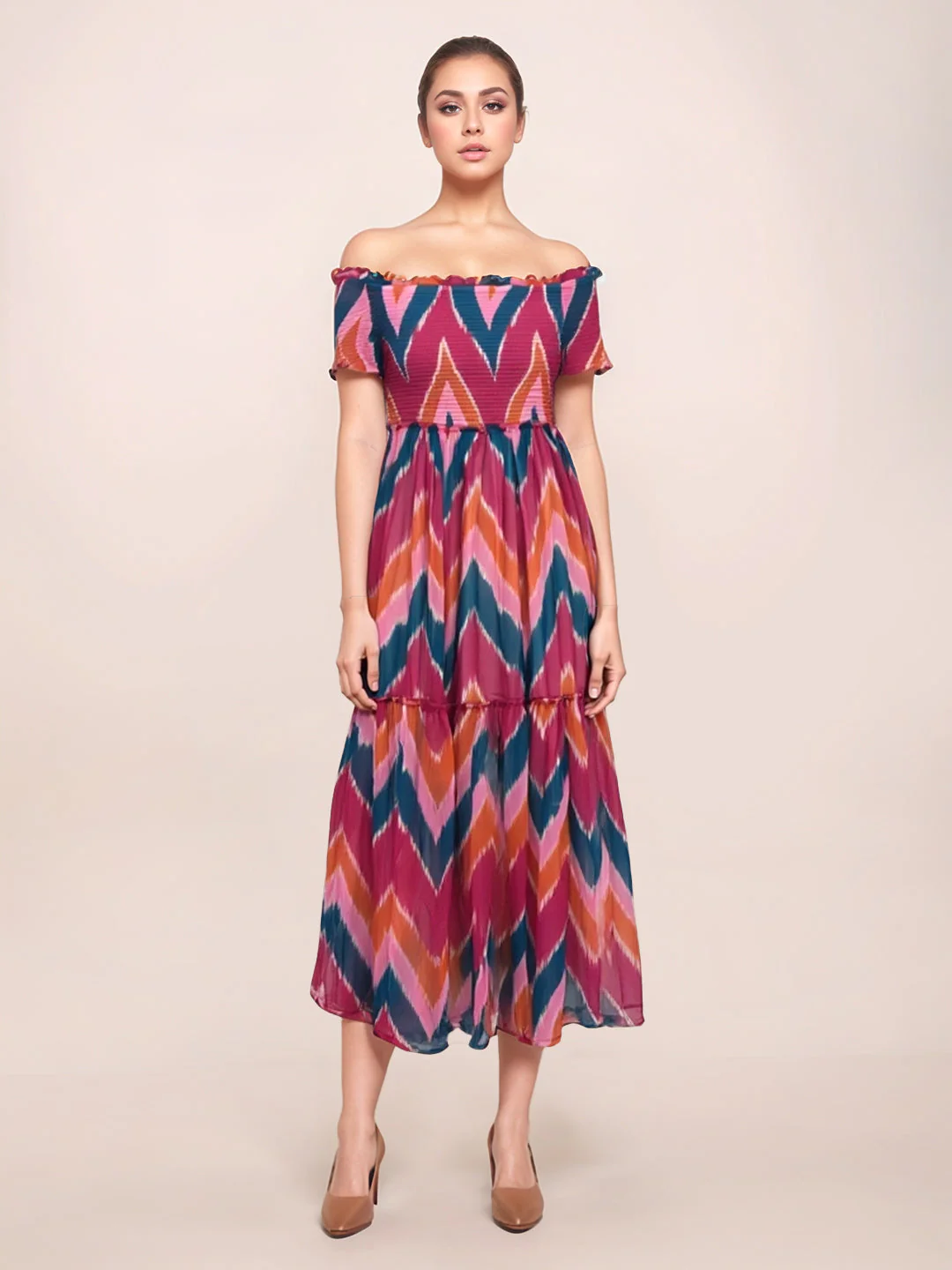 Zink London Women's Multi Geometric Maxi Dress - Image 2