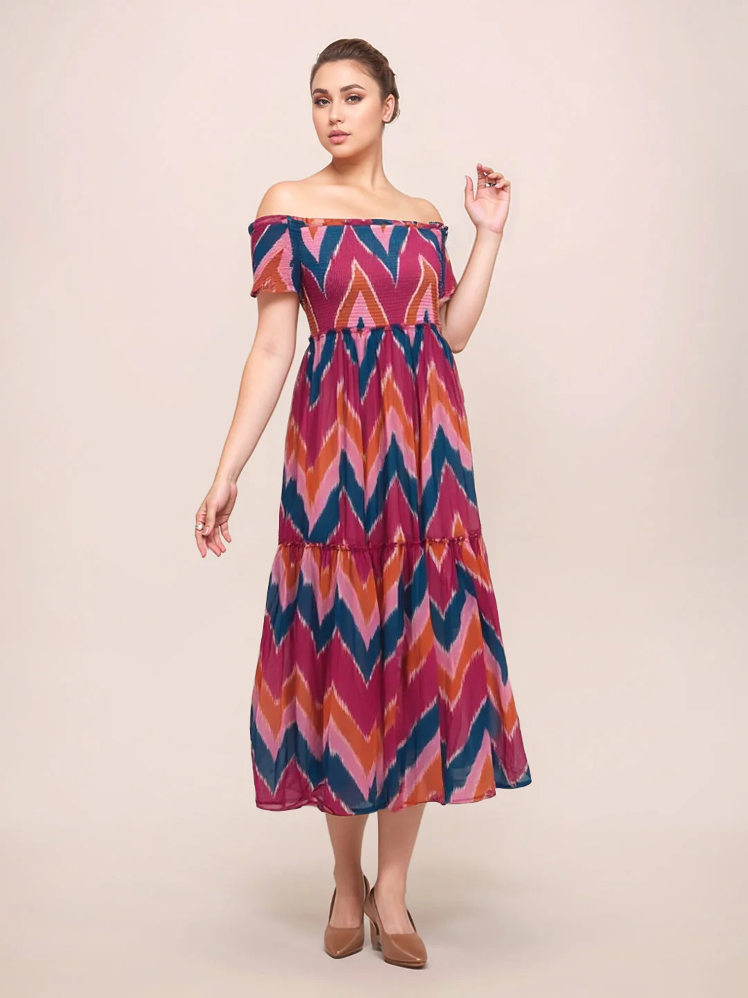 Zink London Women's Multi Geometric Maxi Dress - Image 5