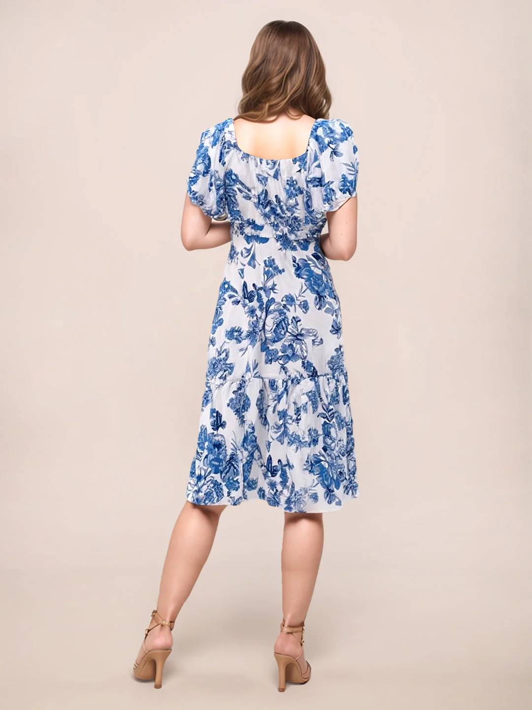 Zink London Women's Blue Plain Midi Dress - Image 4
