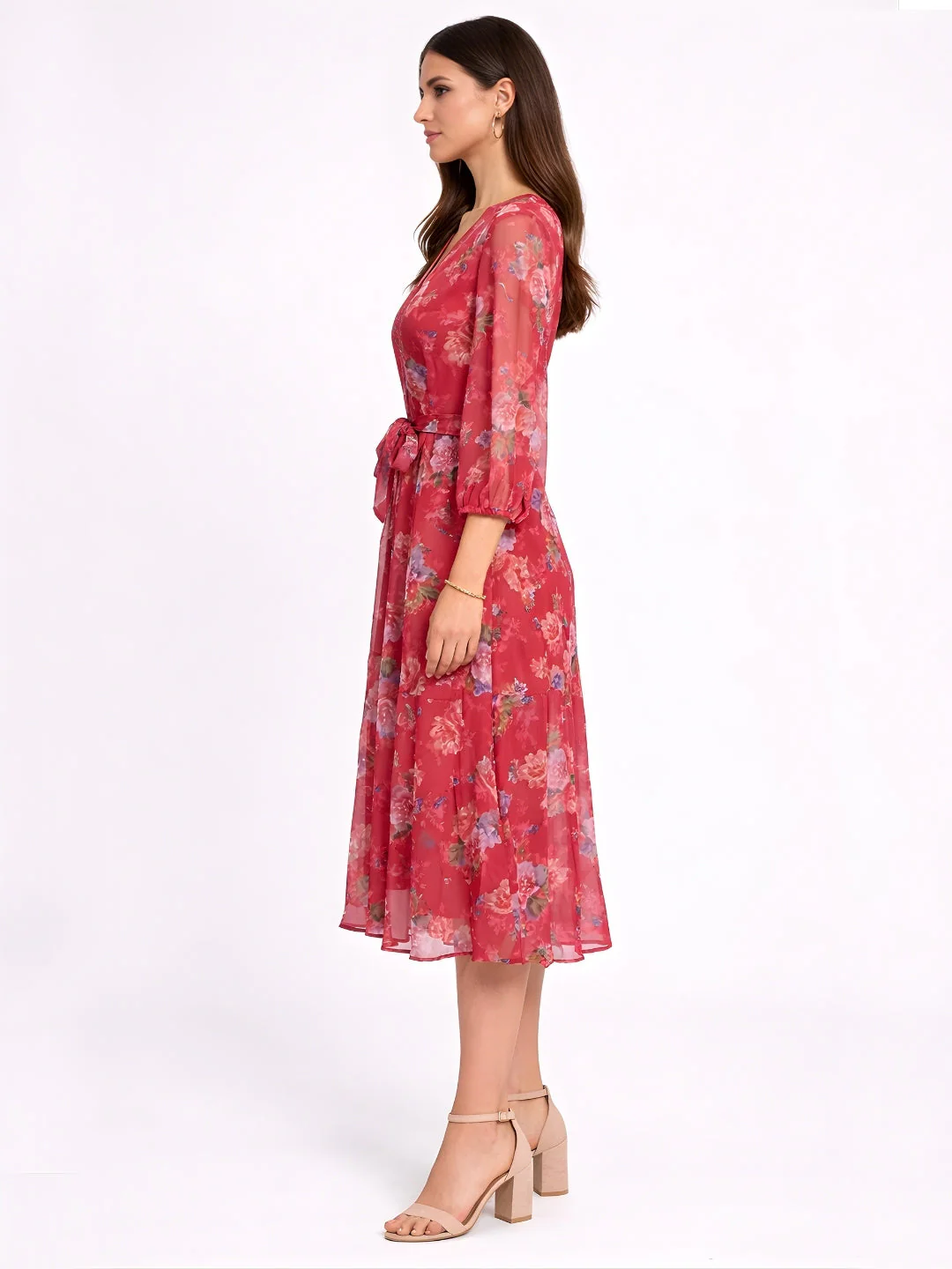 Multi Floral Midi Dress - Image 3