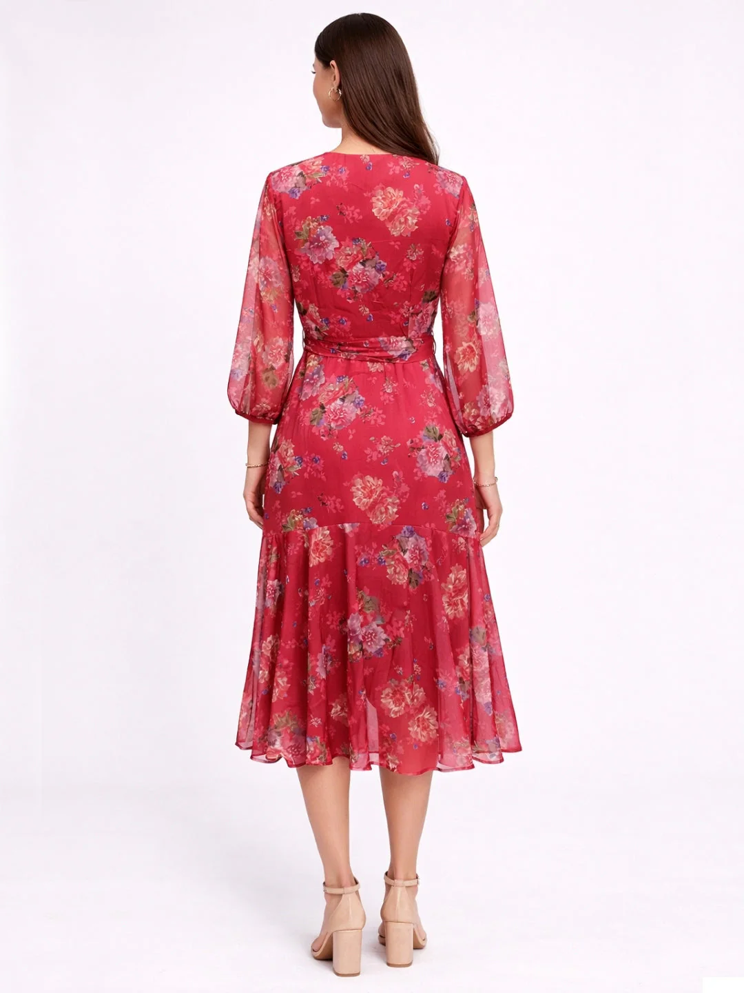 Multi Floral Midi Dress - Image 4