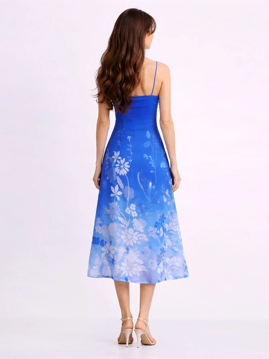 Blue Floral Midi Dress - Image 4