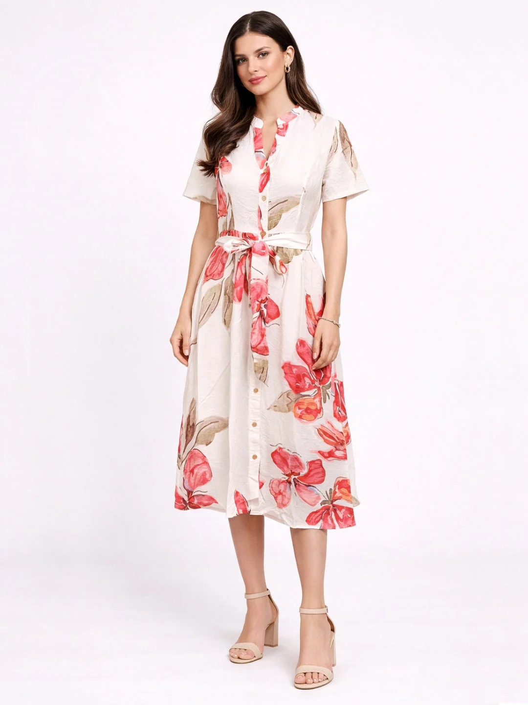 Multi Floral Midi Dress