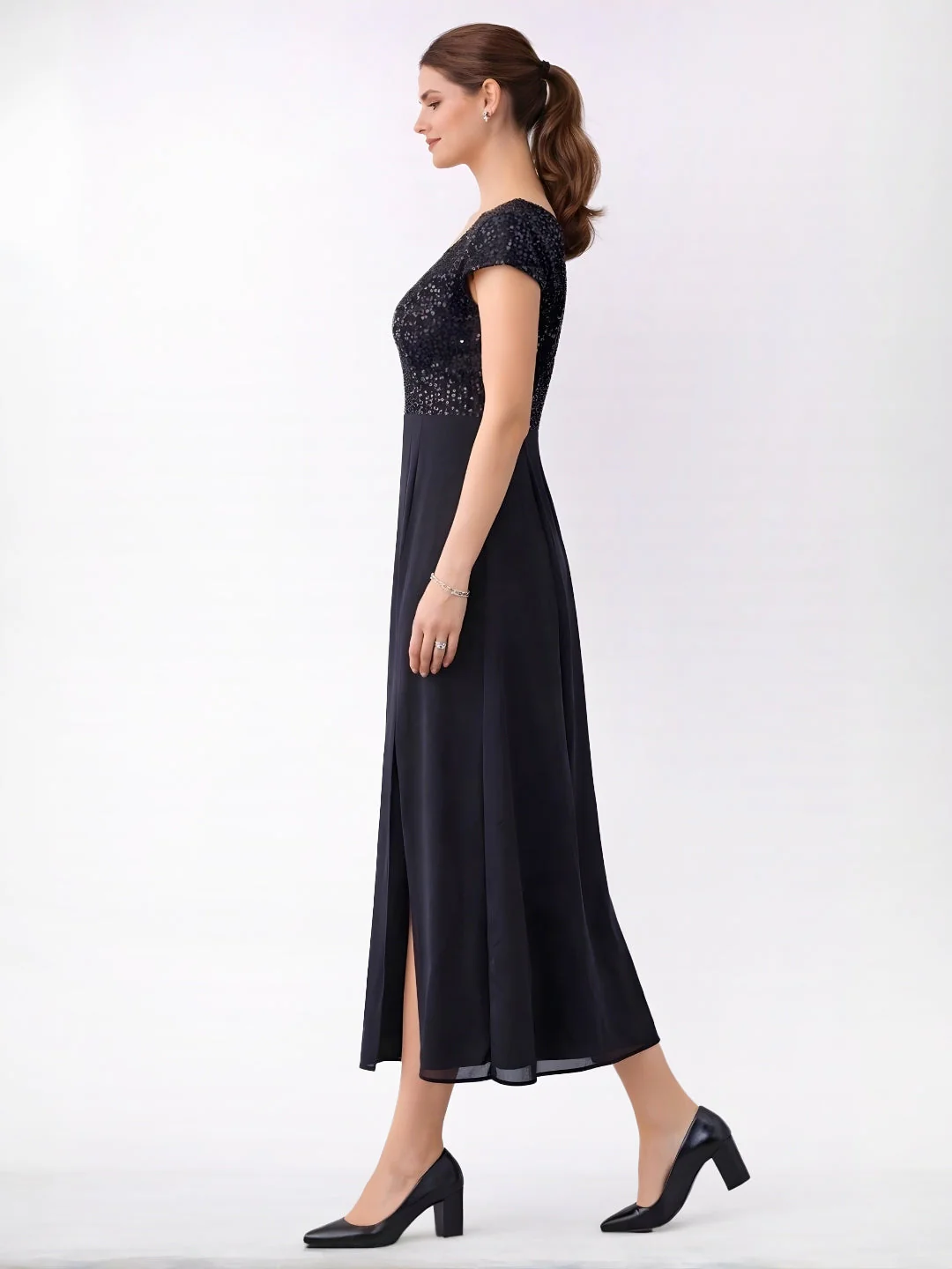 BLACK Sequinned Dress - Image 3