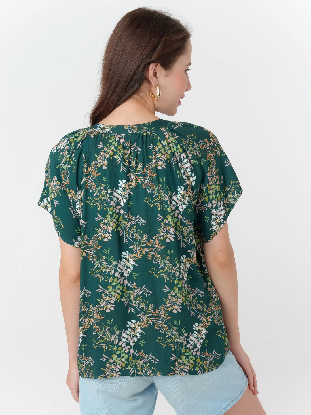 Dark Cedar Printed Regular Top - Image 4